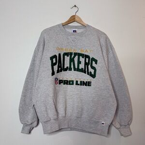 Vintage Russell Athletic Made in USA Heather Grey NFL Green Bay Packers size XL